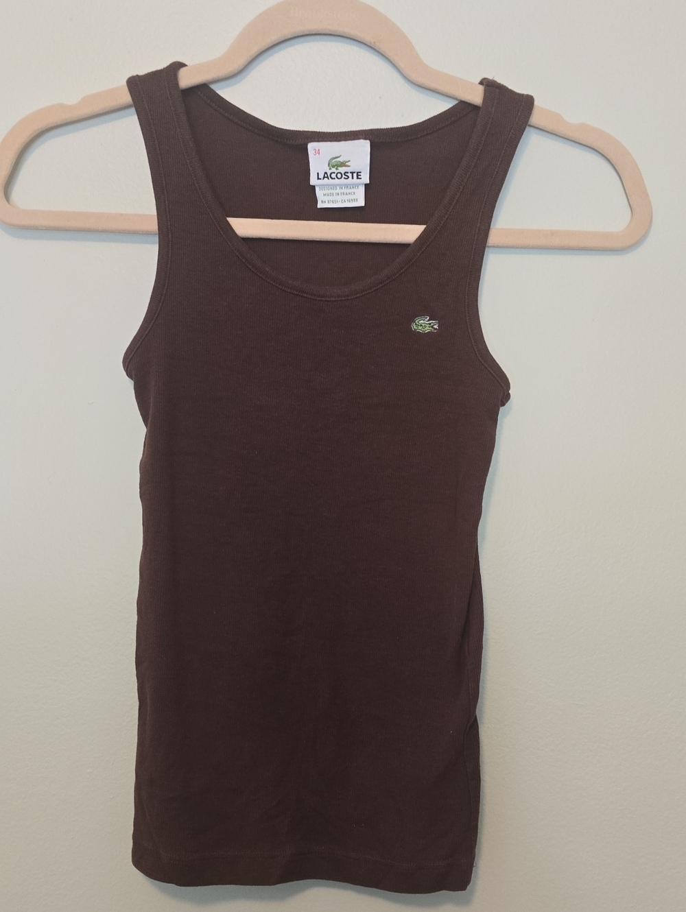 Vintage Lacoste Rich Brown Cotton Tank Top